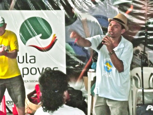 Anderson, with the Movement of Street Populations, speaking at the MNCR event.