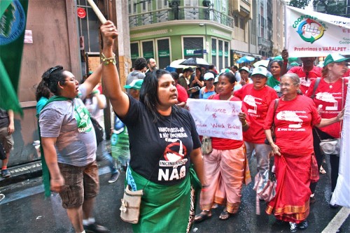 Maria Monica da Silva at the People's March, Rio de Janeiro.