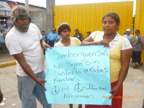 "Don't leave these families without work. Peace, Solidarity, We Support You."