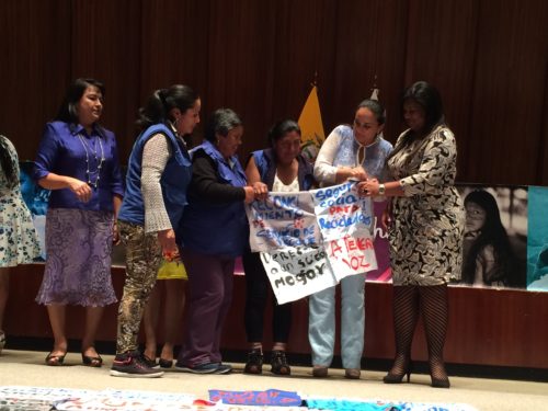 On International Women's Day women Leaders from Renarec present their concerns at the National Assembly 