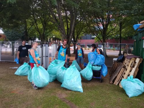 Canners score some cans after working a big event in downtown Portland