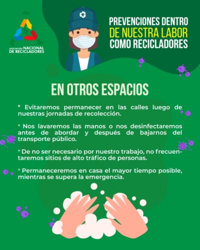 Prevención coronavirus COVID-19 en otros espacios. ANR Colombia.