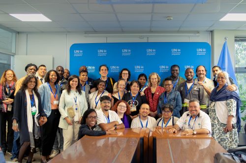 Group photo IAWP delegation with Inger Andersen on November 16th, 2023, at INC-3 in Nairobi. Photo credit: UNEP