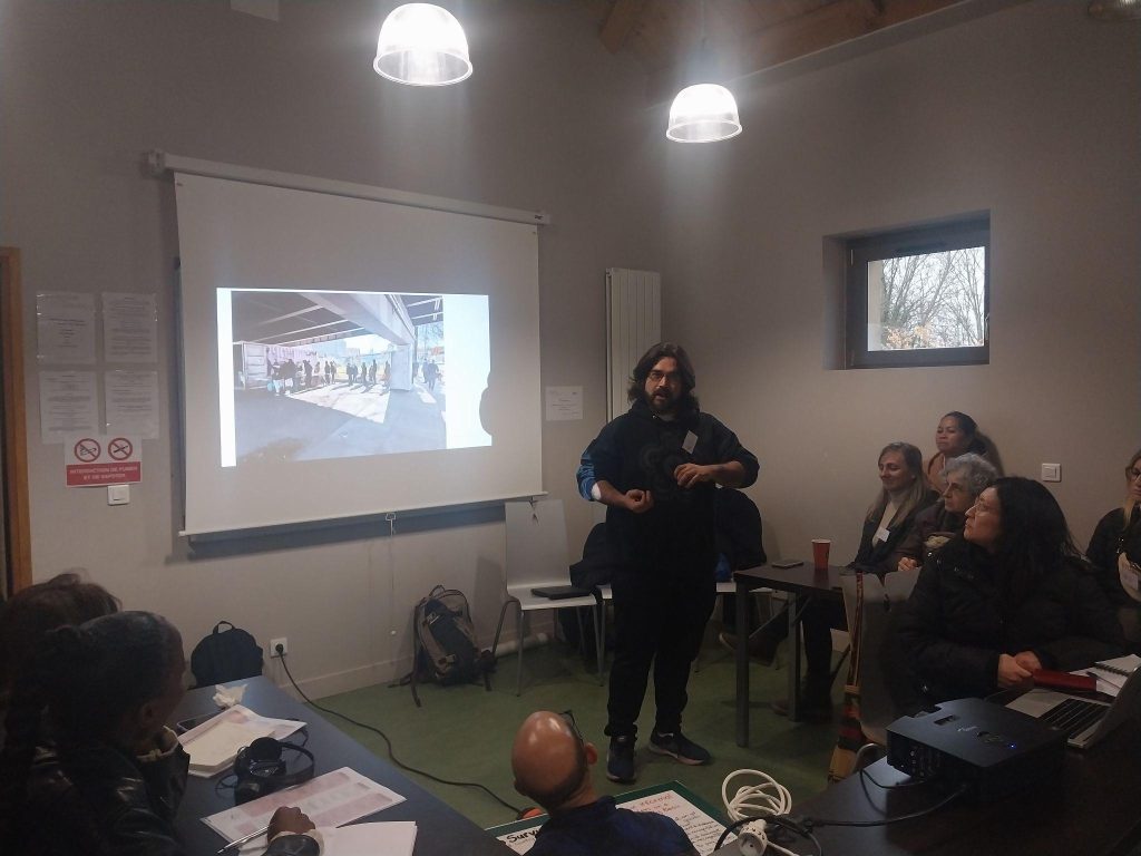 Affiliate representative from GroundScore, Kris Brown, presenting the importance of the work done by waste pickers to the international audience.