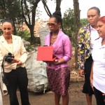 Denise Ventrici, director of Diadema's environment department, meeting with South African delegation and Mônica da Silva at CooperLimpa cooperative. Photo credit: WIEGO.