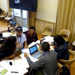 The delegation peparing changes to the text of the Workers' Committee. Photo: Karin Pape