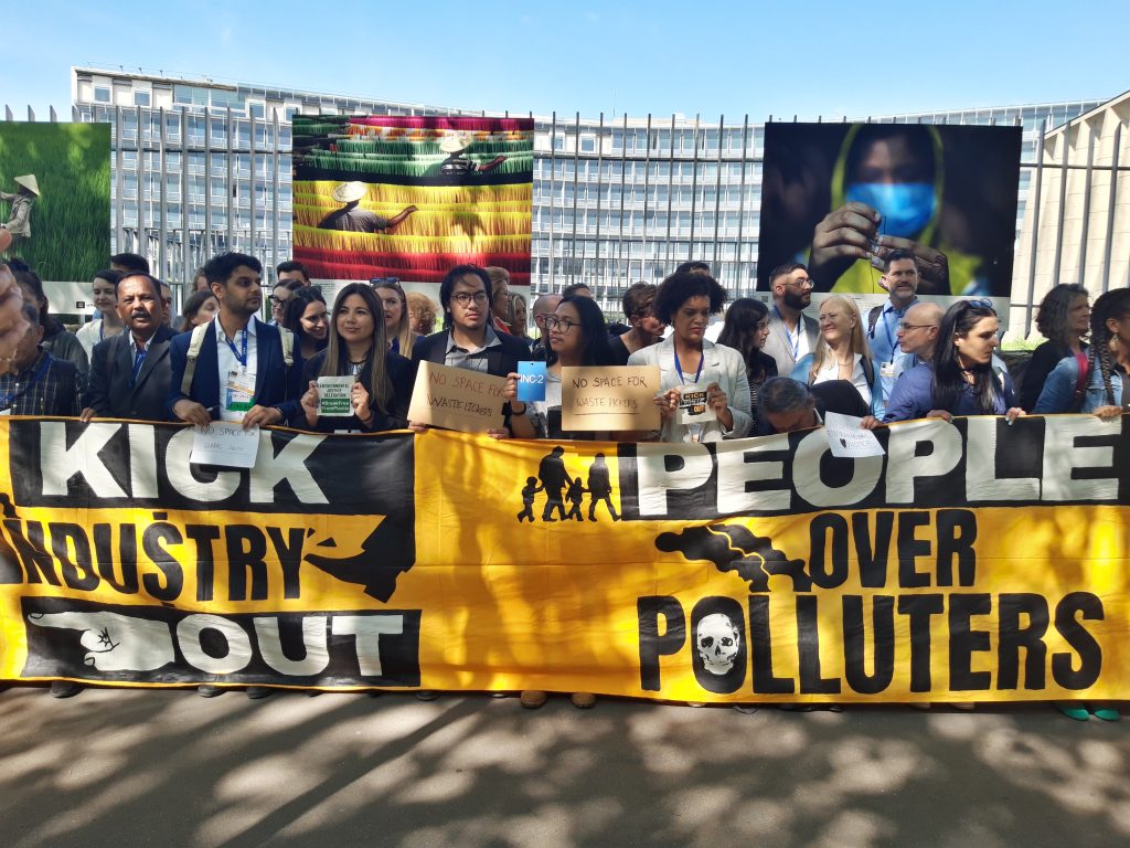 Protest action for lack of access to waste picker and other communities. INC-2, Paris, france. 2023